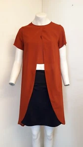 Lovely Rust Coloured Open Front Short Sleeve Top by Misguided - Size 10 - BNWOT! - Picture 1 of 6