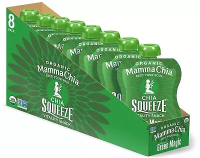 Mammachia Organic Chia Squeeze Pack of 16 Green Magic Vegan Gluten Free - Image 1 of 4