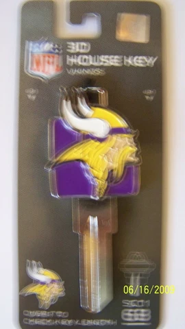 NFL Minnesota Vikings 3D Schlage SC1 house key blank Cover