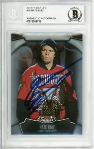 2012 Topps feinste UFC Nate Diaz signierte Sammelkarte BAS gekapseltes Autogramm - Bild 1 von 2