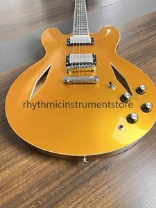 Nueva Guitarra Eléctrica Semi-hueca DG335 Oro Polvo Estilo Cromo Herrajes Únicos - Imagen 1 de 11