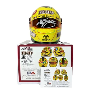 Kyle Busch Autographed 2018 M&M's Special Edition Replica Mini Helmet Signed - Picture 1 of 22