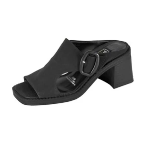 👡 FUZZY Judith Women's Wide Width Comfort Heeled Sandals With Buckle 👡 - Picture 1 of 12