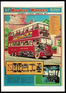 Londons Latest Trolley Bus Transport Modern Wonder Postcard - Picture 1 of 2