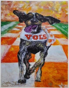 Smokey Tennessee Vols Limited Edition 11x14 Linen Fine Art Print Signed #'d /300 - Picture 1 of 3
