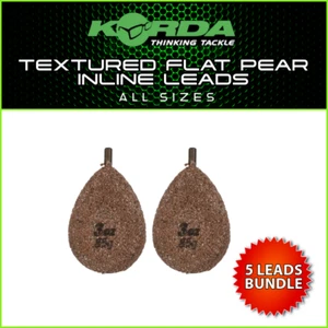 KORDA FLAT PEAR INLINE LEADS - TEXTURED COATING (x5) - ALL SIZES | CARP FISHING - Picture 1 of 1