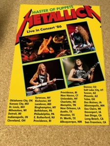 Metallica Master of Puppets 1986 Tour Dates Cardstock Concert Poster 12" x 18" - Picture 1 of 1
