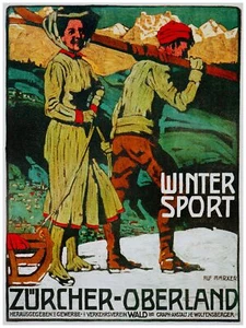 2517.Poster Zurcher-Oberland sport sci.Arredamento casa interni stanza design arte parete - Foto 1 di 1