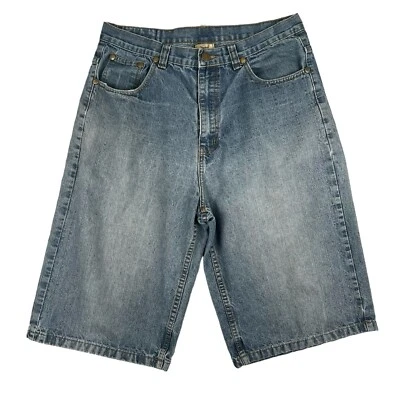 Pantalones Cortos de Jean Indigo 30 Para Hombre 34x14 Azul Algodón Denim Vintage Jort Suelto Y2K Patinador Foto 1 de 4