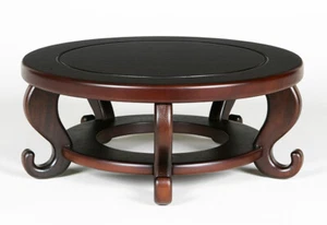 Japanische Bonsai Blumenvase Tisch Holz Display φ14,2"x 5,7" (36×14,5cm) K235 - Bild 1 von 5