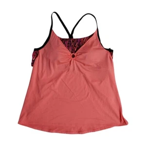 ZeroXposur Tankini Swim Top Women's Size XL Peach Racerback Wireless Padded - Picture 1 of 7