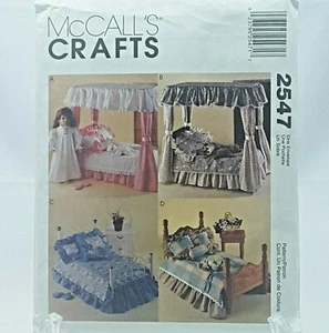 Fuera de existencia patrón McCall's sin cortar #2547 para muñeca ropa de cama pantuflas vestido gato almohadas - Imagen 1 de 7