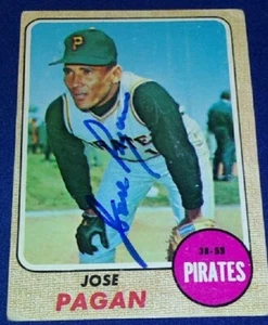 1968 Topps #482 Joseph Pagan autografiado Piratas de Pittsburgh - Imagen 1 de 2
