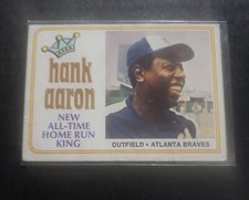 1974 Topps Hank Aaron All time Home Run King #1 Outfield, Atlanta Braves 