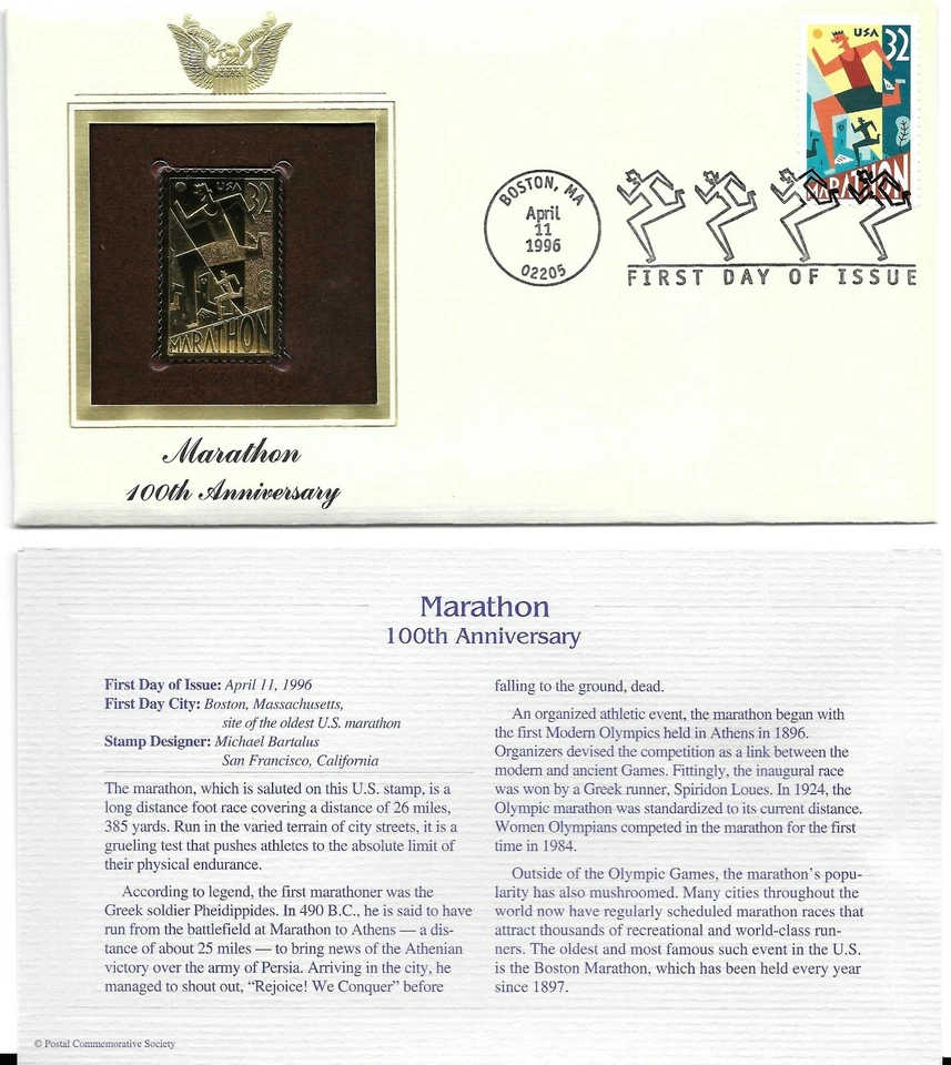 Marathon-100th Anniversary--1st day issue-Golden Replica - Image 1 of 1