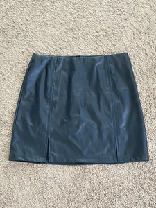 MANGOPOP Women's Basic High Waist Faux Leather Bodycon Mini Pencil Skirt XXL 18 - Picture 1 of 4