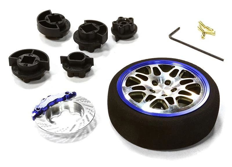 Dual 8 Spoke Steering Wheel Set for Most HPI, Futaba, Airtronics, Hitec & KO - Image 1 of 1