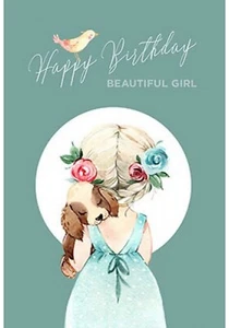 Happy Birthday Beautiful Girl Card - Picture 1 of 1