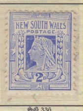 1910 N.S.W. 2d. MILKY BLUE WATERMARK CROWN/A  PERF. 12X11½ M.H. SG 336 N705