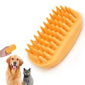 Silicone Dog Grooming Brush Pet Shampoo Bath Brush anti Skid Soothing Massage Ru - Picture 1 of 6