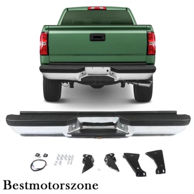Rear Bumper For 1988-2000 Chevrolet C1500 C2500 K1500 K2500 Fleetside NEW Chrome Foto 1 de 4