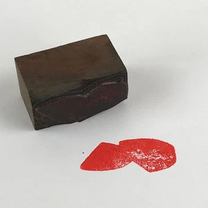 Japanese Wooden Stamp Seal Hanko Inkan Vtg Metal Fish-Shape Office Supplies HS10 - Picture 1 of 8