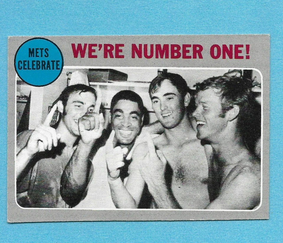1970 Topps #198 Nolan Ryan Salón de la fama Mets de Nueva York Celebran los Playoffs de la Liga Nacional Centrado Excelente Foto 1 de 1