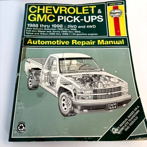 Haynes Chevrolet & GMC Full-Size Pick-Ups 1988-1998 2WD & 4WD Repair Manual VG - Picture 1 of 6