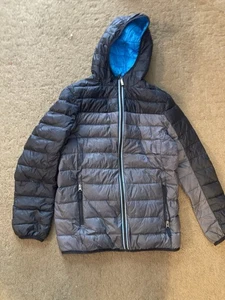 Boys BlueBlack Gerry Fall Winter Full Zip Puffer Hood Jacket Coat Large14/16 EUC - Picture 1 of 7