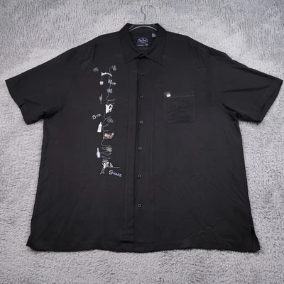 Nat Nast 衬衫男式 XXL 限量版“Shake Stir Pour”鸡尾酒刺绣 — 第 1/4 张图片