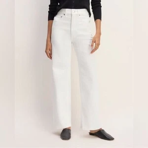 Everlane The Way High Sailor Jean in Bright White Wide Leg Denim NEW Size 23R - Picture 1 of 11