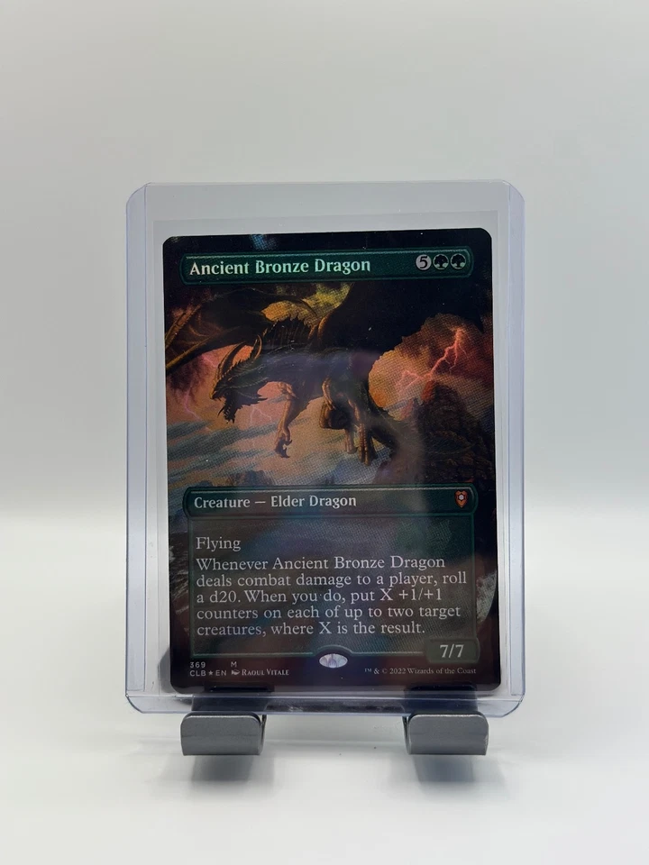 MTG, Ancient Bronze Dragon FOIL 369 (Borderless) NEAR MINT Battle for Baldur's - Image 1 of 1
