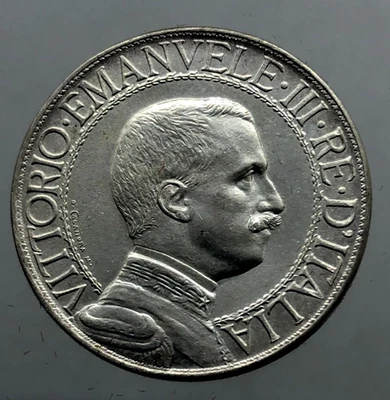 Vittorio Emanuele III 1 lira Quadriga VELOCE 1910   perizia FDC - Immagine 1 di 2