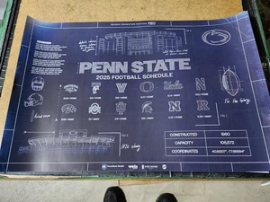Penn State Nittany Lions 2025 Fußball Spielplan Poster 19x28 (RC 4-2) - Bild 1 von 5