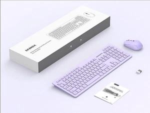 Purple seenda Wireless Keyboard and Mouse Combo, 2.4GHz Cordless Quiet........77 - Picture 1 of 7