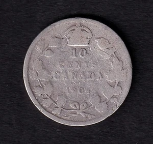 Canada 1904 10c Ten Cent Silver Dime King Edward VII G Good .925 Silver - Picture 1 of 2