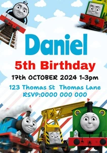 YOU PRINT Birthday Invitations Personalised DIGITAL FILE Thomas the Tank Engine - Picture 1 of 1