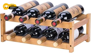 RIIPOO Wine Rack for Countertop & Cabinet 2 Tier - Versatile Bottle Holder for B - Picture 1 of 7
