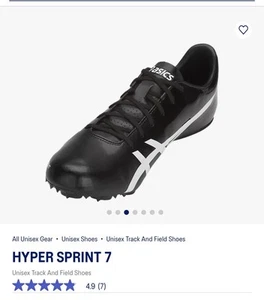 NEW Asics Mens Hypersprint 7 Black White Track Field Spikes Shoes Sneaker 10.5 - Picture 1 of 19