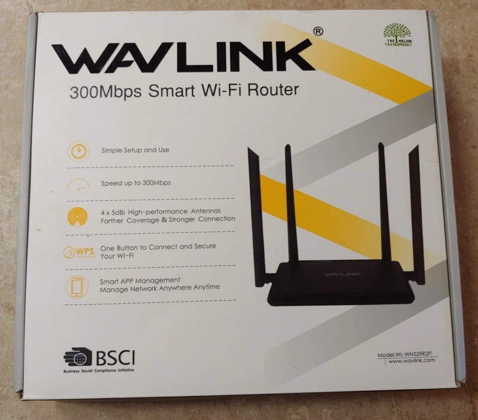 Wavlink WL-WN529R2P 300Mbps Smart Wi-Fi Router New in box - Image 1 of 4