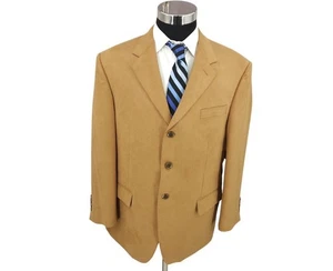 Andrew Fezza Faux Suede Sports Coat Blazer Jacket Men’s 44R Brown 3 Buttons - Picture 1 of 20
