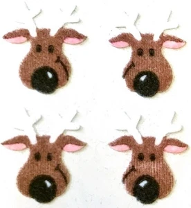 Fuzzy CHRISTMAS REINDEER *VINTAGE* Sandylion Stickers - Picture 1 of 1