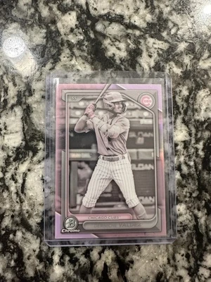 Derniche Valdez 2024 Bowman Draft Chrome Pearl Refractor Cubs BDC-188 - RCO - Image 1 of 2