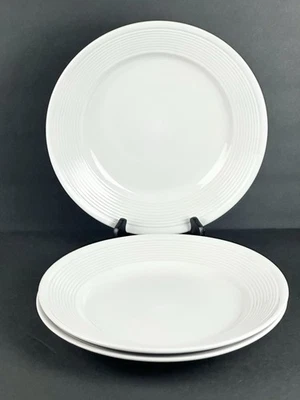 3 Gibson Design Wall Street  11" White Dinner Plate-Embossed Rings-All Occasions - Image 1 of 4
