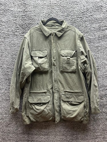VETEMENTS Giacca da campo vintage Eddie Bauer cotone denim lavoro militare verde uomo taglia XL