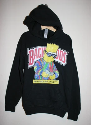 Boys Simpsons Backwoods Bart Notorious BART Coogi Biggie Black Hoodie 10/12 - Image 1 of 2