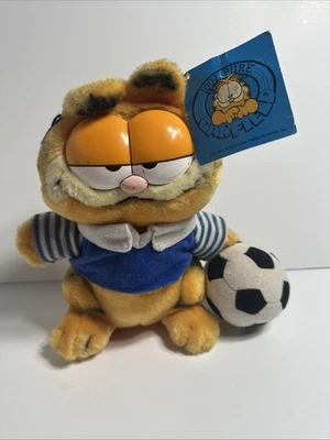 Raro Dakin 1981 De Colección Jugador de Fútbol Garfield Cat 9" Peluche ANIMAL Con Etiquetas Foto 1 de 4