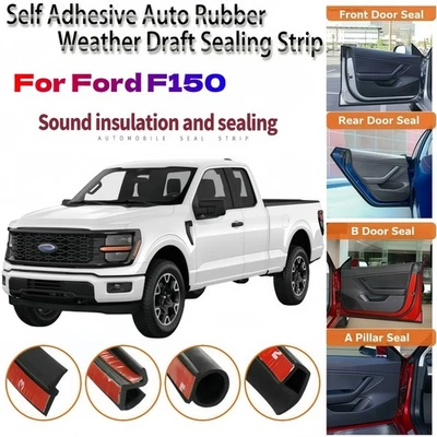Tira de sellado de goma para puerta k kit de reducción de ruido del viento tiro meteorológico para Ford F150 Foto 1 de 4