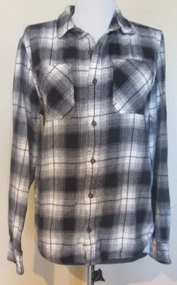 Camisa de flanela xadrez preta masculina Sonoma tamanho XL (18-20) 100% algodão ~ BOM - Imagem 1 de 3