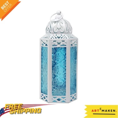 Linterna Marroquí 10.5" - Candelabro Decorativo Blanco para Decoración Elegante Foto 1 de 4